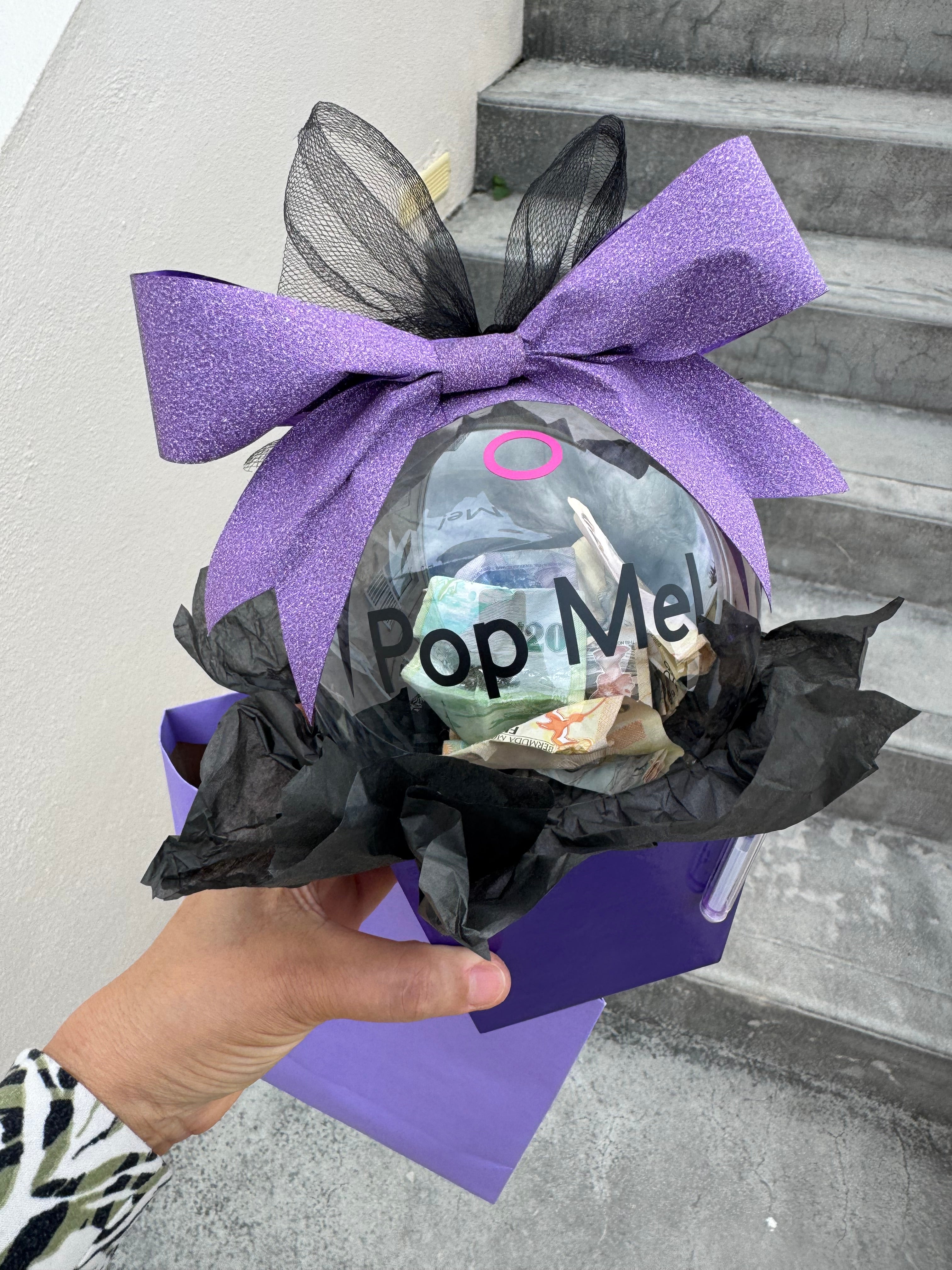 Pop Me! Surprise Money Balloon Small. Your Custom colors.