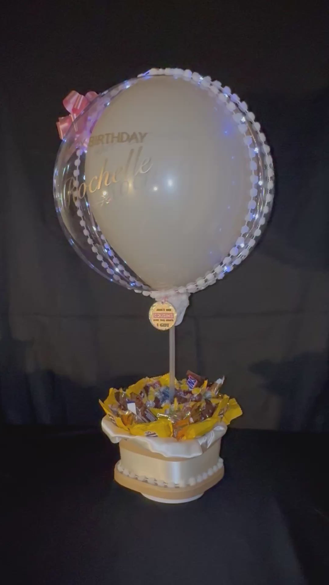 HaloGlow Luxe LED Bobo Balloon Gift Basket (Custom orders)