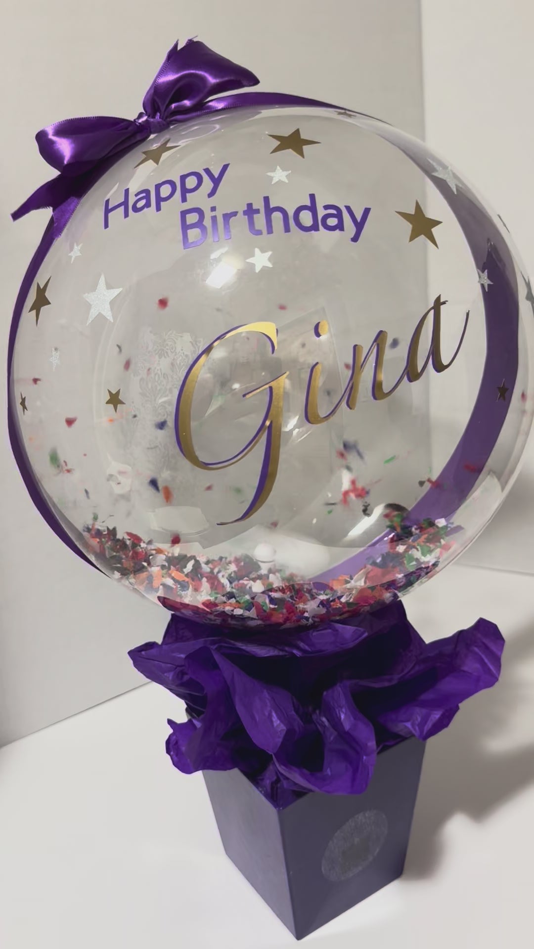 Custom Interactive Whirling Confetti Balloon – Battery-Operated  for Celebrations and storage for gifts.